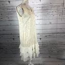 Leslie Fay Vintage 80's  sleeveless lace cream dress with ruffles size 10 Photo 4