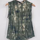 Pilcro Antrhopologie  Tie Dye Cap Sleeve Tee Womens Sz XS Green NWT Boho Art Photo 0