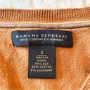 Banana Republic  Gold Orange Silk Cotton Cashmere Blend V-Neck Sweater Small Photo 3