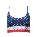 Beach Riot NEW  Eva Cropped Tank Bikini Top Polka Dot Red White Blue Size Small Photo 3