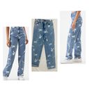 Playboy By PacSun '90s Boyfriend Jeans Size 27 Light Wash with Bunny Print EUC Photo 2