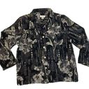 Christopher & Banks  Black Floral Tapestry Blazer Jacket Size Medium EUC Brocade Photo 0