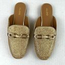 ALDO  Sylvie Natural Raffia Gold Basketweave Square Toe Slip On Mules Size 7.5 Photo 2