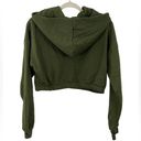 Naked Wardrobe NWOT  Olive Green Cropped Hoodie Size LARGE Photo 3