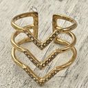 Stella & Dot  gold tone Pave Chevron ring Photo 4