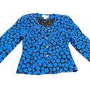 Christian Dior  Vintage Blue Floral Tailored Blazer, Size 10 Bright Blue Jacket Photo 8