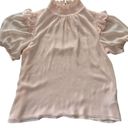 Tommy Hilfiger  Short Sleeve Chiffon Ruffle Blouse Womens Size Medium M Softcore Photo 4