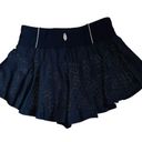 Free People  Movement Women’s Sz L Black Mesh Pleats and Thank you Ruffle Skort Photo 5