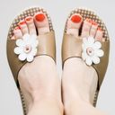 Montego Bay Club Vintage 90s  Plastic Platform Wedge Flower Slides Sandals Photo 1