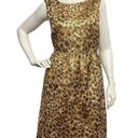 J.Crew  Women's Sz 4 Golden Brown Sheath Dress Leopard Print Bow Preppy Casual Photo 0