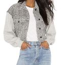 ALL SAINTS Leopard Print Anders Cropped Mixed Media Jacket Small Photo 0