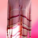 Northern Reflections Vintage  Granny Cardigan Striped Pink Floral Buttons Size XL Photo 2