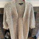 EXPRESS  Design Studio Heavy Knit Cream Colored Open Front Longline Cardigan M Photo 0