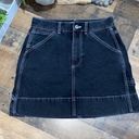 Topshop  carpenter‎ jean skirt NEW faded black mini white stitched Y2k 90’s Photo 6