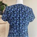 Croft & Barrow  Blue Floral Womens Size 6 Short Sleeve Empire Waist Midi Dress Photo 6