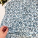 The Loft NWT Blue Floral Medium Petite Open V-Back Top Photo 3