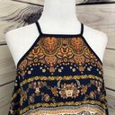 Romeo + Juliet Couture Navy & Brown Paisley Print Flowy Tank Top Photo 2