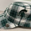 Michigan State Spartans MSU Green White Plaid Cadet Hat Cap Fitted Size S/M Photo 1