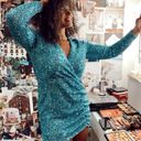 Show Me Your Mumu  Party Hop Sequin Dress in Frosty Blue Size X-Small NWT Photo 2