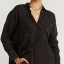 Dissh  Campbell Black Long Sleeve Relaxed Button Up Shirt Blouse Photo 1