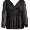 Torrid  Knit Glitter Lurex Surplice Peplum Top Size 4X NWT Photo 4