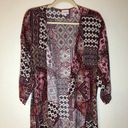 LuLaRoe  Cover Up Pink Patchwork Look Shirley Sz L EUC Valentine’s Day Pink Red Photo 1