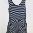 Modcloth  Stripe Ruffle Tank Top In Every Direction Knit Navy Blue Cream White S Photo 3