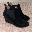 Caslon  Black Wedge Leather Booties Photo 3