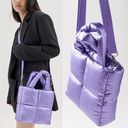 Urban Outfitters UO Millie Quilted Puffer Puffy Crossbody Tote Bag Purse Purple Photo 1