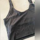 Halara  Basic Black Solid U Neck Workout Cropped Tank Top Size 1x NWT Photo 3