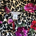 Sofia Vergara Sofia By  Crushed Velvet Leopard Floral 2PC Pajama Set M 8/10 Photo 3