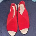 Krass&co Charleston Shoe  Red canvas heeled sandals, with ankle strap, size 9 Photo 0