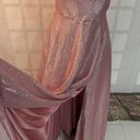 Windsor  Skyla pink Glitter Corset Formal ball gown dress with slit size medium Photo 6