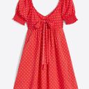 Draper James NWT Jennifer Mini Babydoll Dress in Red Polka Dot Small Photo 4