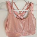 Victoria Sport So Strappy Pink Glitter Shimmer Racerback Wireless Sports Bra Photo 2