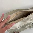 st. john's bay  Vintage Y2K 90s Ivory White Faux Leather Silver Studs Shoulder Bag Photo 9