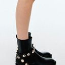 ZARA NEW  STUDDED STRAP ANKLE‎ BOOTS BLACK FAUX LEATHER WOMENS SIZE US 7.5 Photo 4