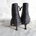 Manolo Blahnik  Baylow Navy Floral Embroidered Jacquard Pointed Toe Ankle Boot Photo 5