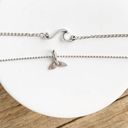 Set of 2 beach themed silver anklets Photo 1