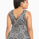 Torrid  Black And White Lace Print Sateen Peplum Top 2X Photo 1