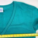 Tultex  Vintage Sweatshirt 90s Deep V Teal Green Large Retro Preppy Photo 2