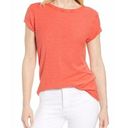 Caslon  Coral Raw Hem Short Sleeve Tee Textured Photo 0