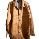 Anthropologie NWOT  Maeve Faux Leather Oversized Camel Shirt Jacket Photo 3