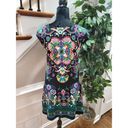 ECI  Women's Black Floral Polyester V-Neck Sleeveless Casual Top Shirt Size Small Photo 7