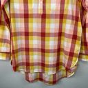 Caslon Colorful Plaid Long Sleeve Cotton Becca Tunic Top Rust Oversized Large NWOT Photo 11