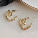 18K Gold Plated Love Heart Stud Earrings for Women Photo 0