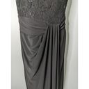 Ralph Lauren Lauren  Evening Dress Black Lace and Jersey Faux Wrap Size 10 Photo 3