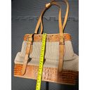 Brahmin  Bucket Harbor Woven Vintage Beige Brown Canvas‎ Tote Photo 9