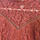 Bohme  High Neck Lace Short Sleeve Blouse Top with Keyhole Back V Front Detail Photo 1