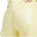 Good American NWT  Better Than Leather Straight Leg Overalls in Key Lime Sz 10/30 Photo 2